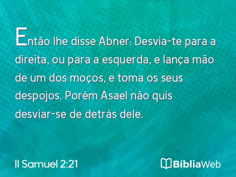 II Samuel 2:21 em imagem para compartilhar