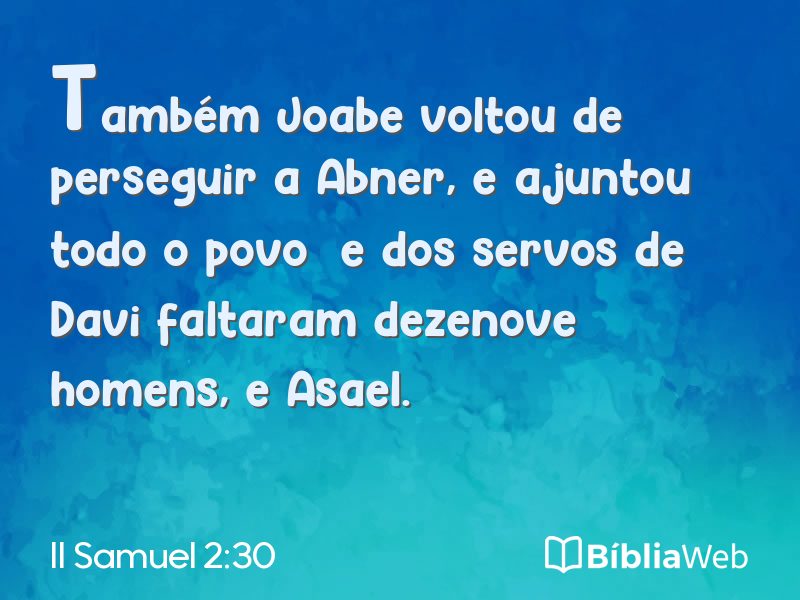 II Samuel 2:30 em imagem para compartilhar