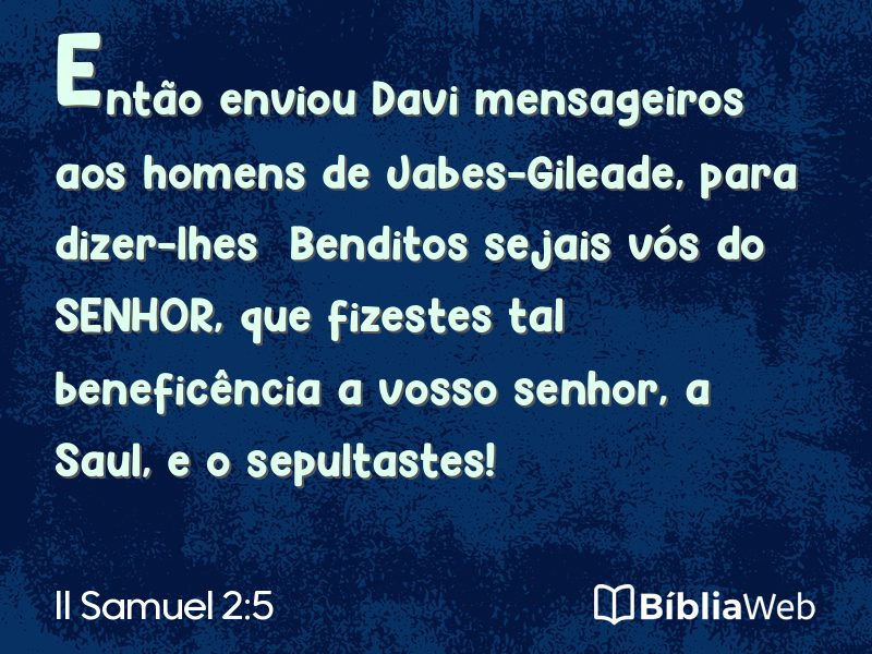 II Samuel 2:5 em imagem para compartilhar