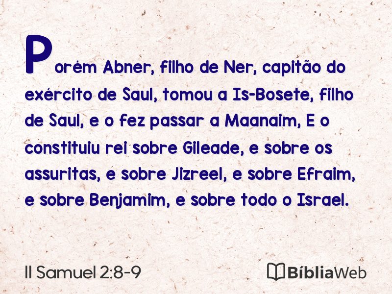 II Samuel 2:8-9 em imagem para compartilhar