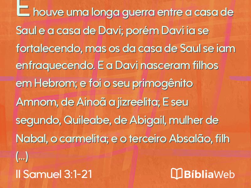II Samuel 3:1-21 em imagem para compartilhar