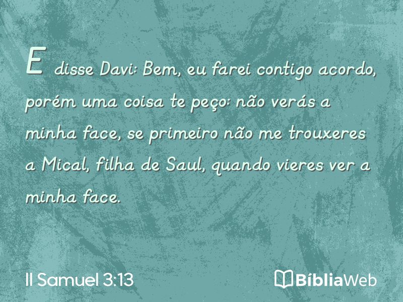 II Samuel 3:13 em imagem para compartilhar