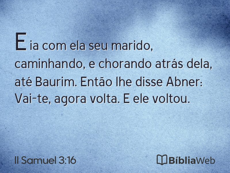 II Samuel 3:16 em imagem para compartilhar