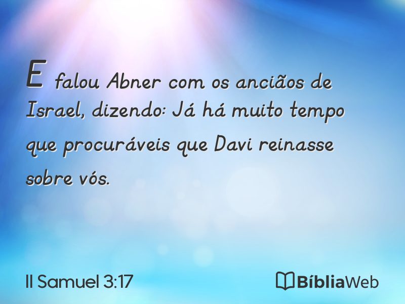 II Samuel 3:17 em imagem para compartilhar