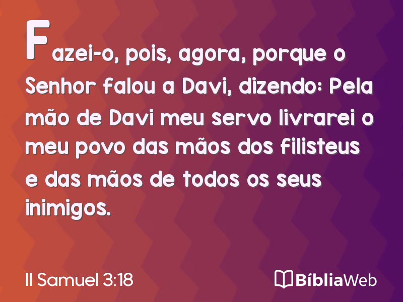 II Samuel 3:18 em imagem para compartilhar