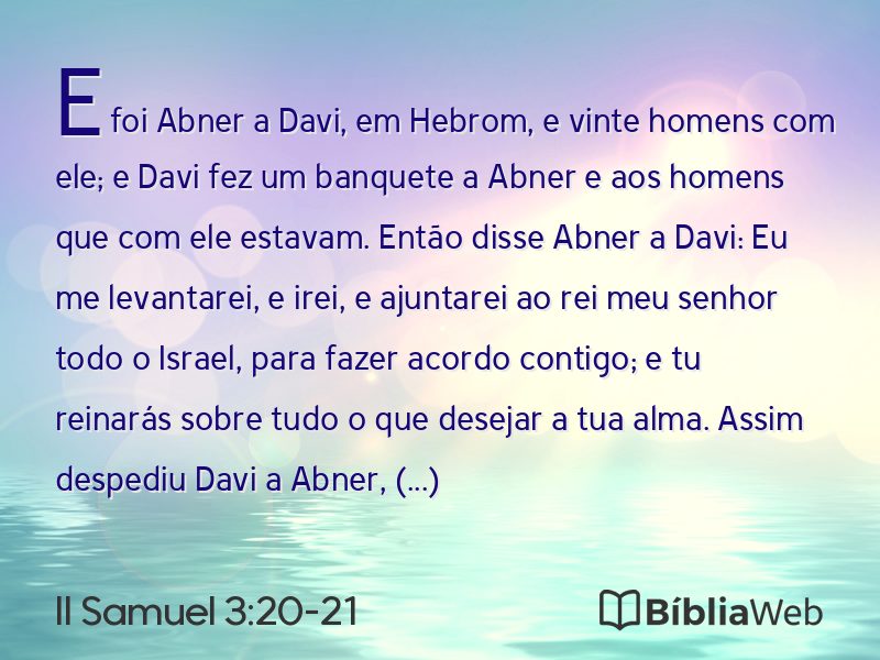 II Samuel 3:20-21 em imagem para compartilhar