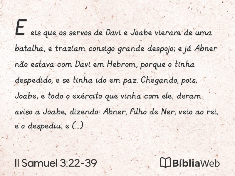 II Samuel 3:22-39 em imagem para compartilhar