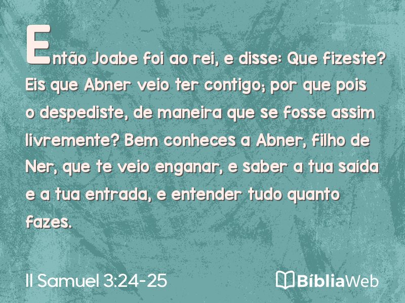 II Samuel 3:24-25 em imagem para compartilhar