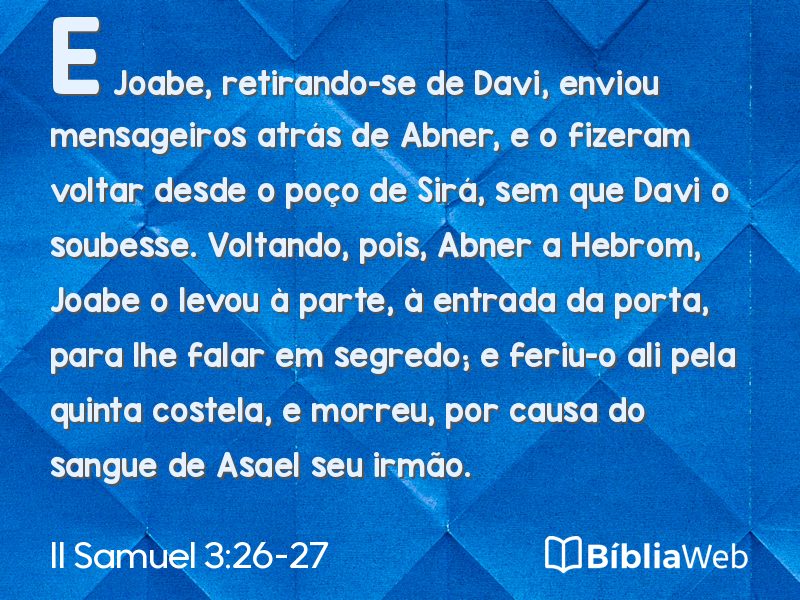 II Samuel 3:26-27 em imagem para compartilhar