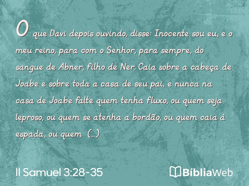 II Samuel 3:28-35 em imagem para compartilhar