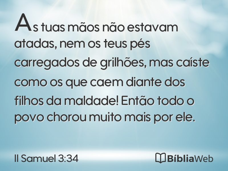 II Samuel 3:34 em imagem para compartilhar