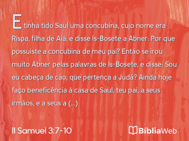 II Samuel 3:7-10 em imagem para compartilhar