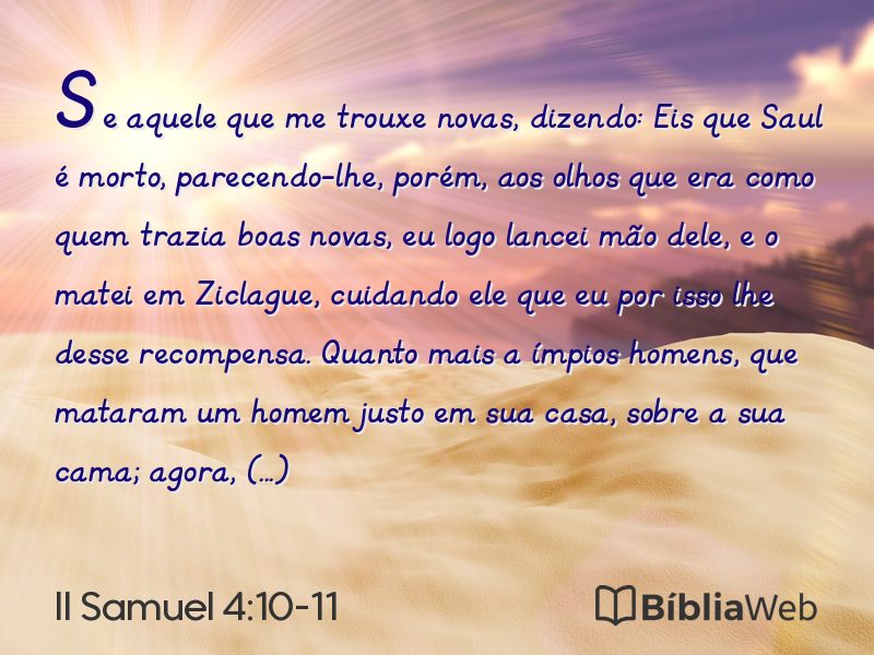 II Samuel 4:10-11 em imagem para compartilhar