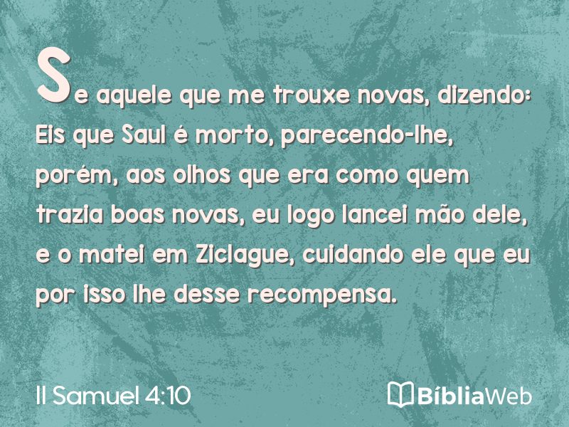 II Samuel 4:10 em imagem para compartilhar