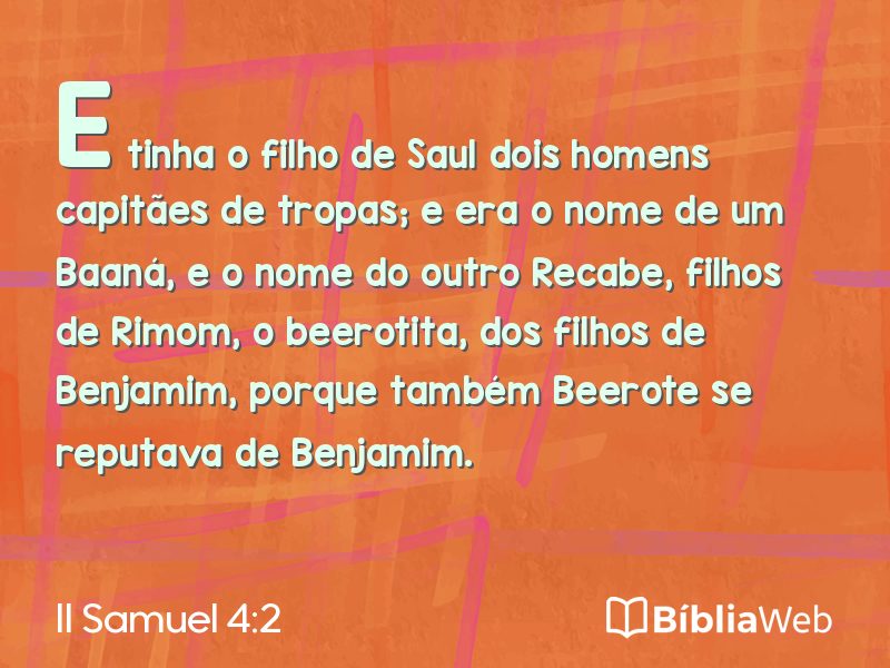 II Samuel 4:2 em imagem para compartilhar