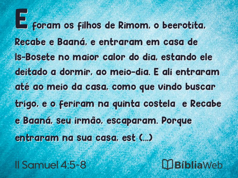 II Samuel 4:5-8 em imagem para compartilhar