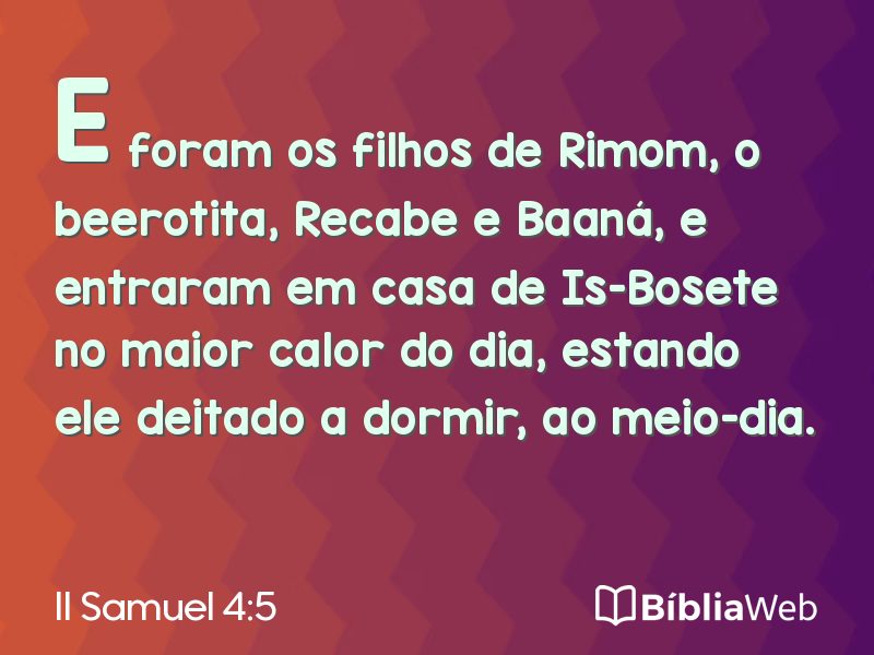 II Samuel 4:5 em imagem para compartilhar