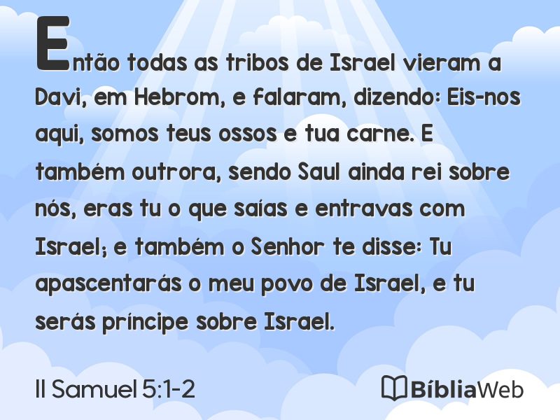 II Samuel 5:1-2 em imagem para compartilhar