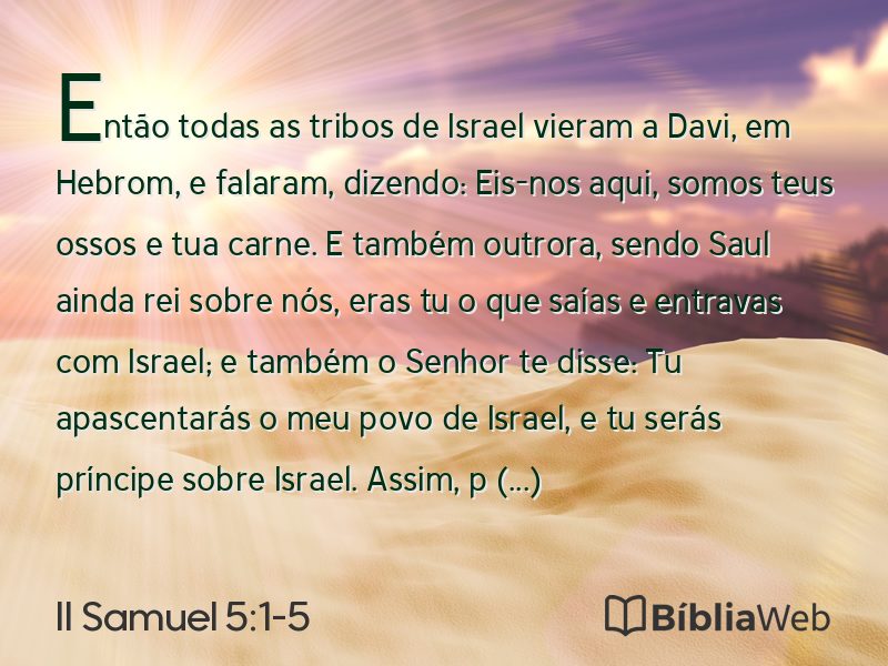 II Samuel 5:1-5 em imagem para compartilhar