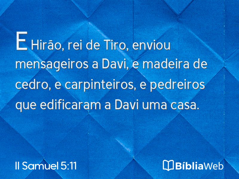 II Samuel 5:11 em imagem para compartilhar