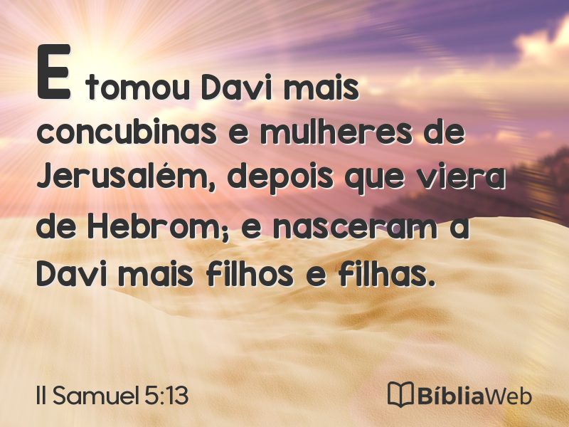 II Samuel 5:13 em imagem para compartilhar