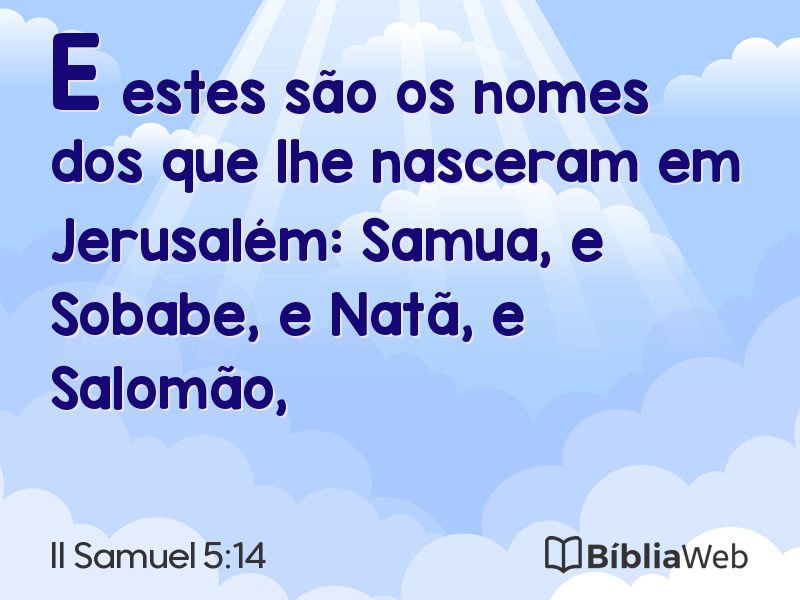 II Samuel 5:14 em imagem para compartilhar