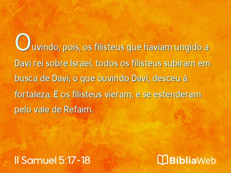 II Samuel 5:17-18 em imagem para compartilhar
