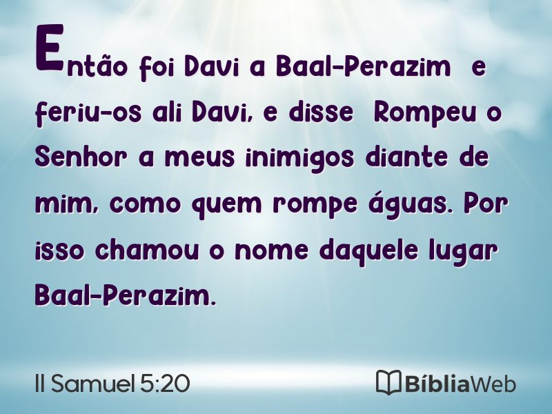 II Samuel 5:20 em imagem para compartilhar