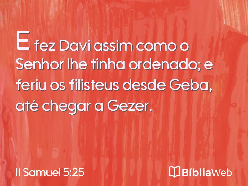 II Samuel 5:25 em imagem para compartilhar