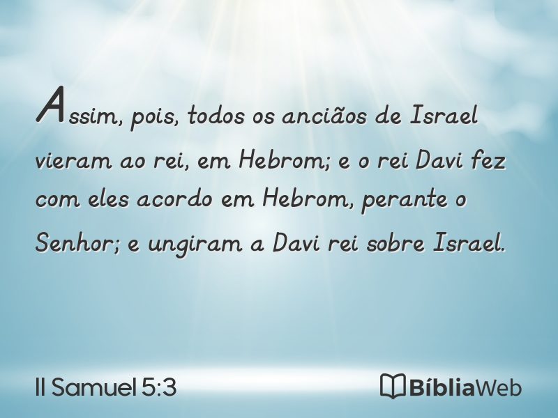 II Samuel 5:3 em imagem para compartilhar