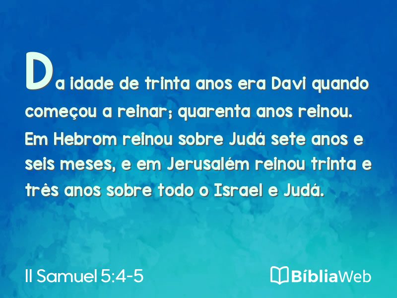 II Samuel 5:4-5 em imagem para compartilhar