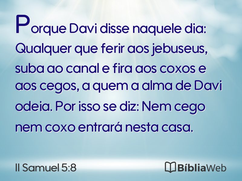 II Samuel 5:8 em imagem para compartilhar