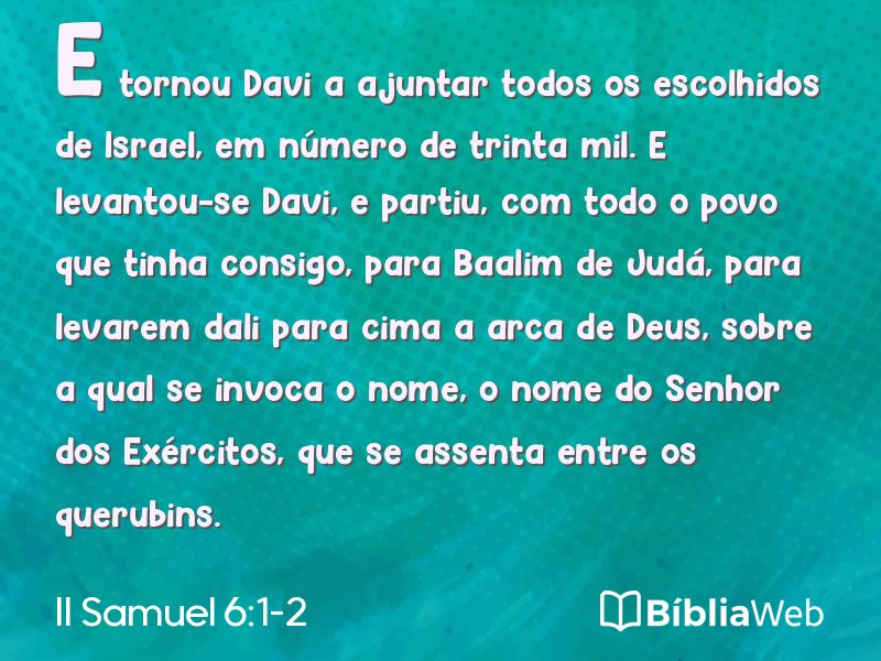 II Samuel 6:1-2 em imagem para compartilhar