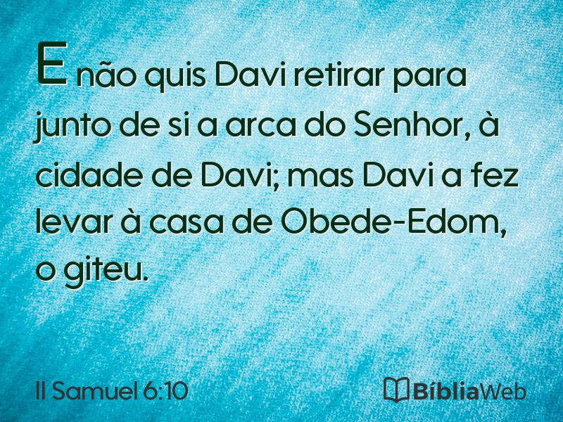 II Samuel 6:10 em imagem para compartilhar