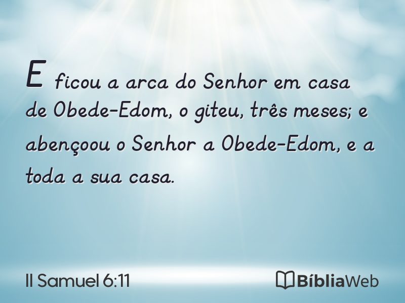 II Samuel 6:11 em imagem para compartilhar