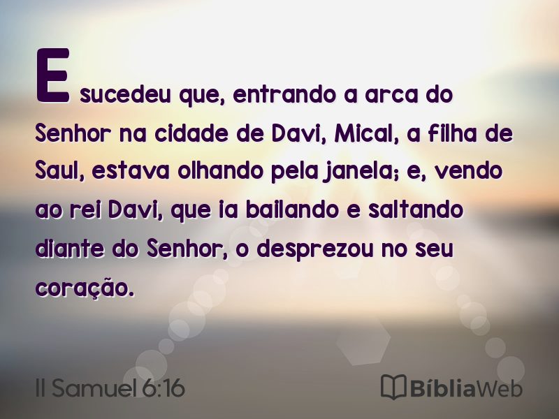 II Samuel 6:16 em imagem para compartilhar