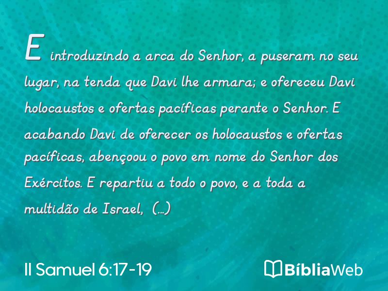 II Samuel 6:17-19 em imagem para compartilhar