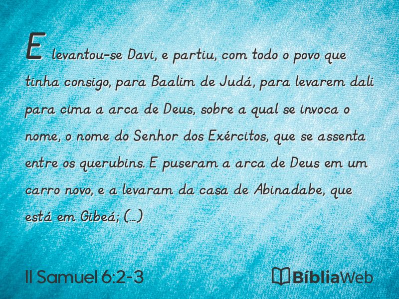 II Samuel 6:2-3 em imagem para compartilhar
