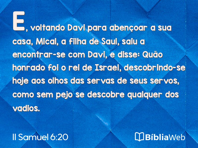 II Samuel 6:20 em imagem para compartilhar