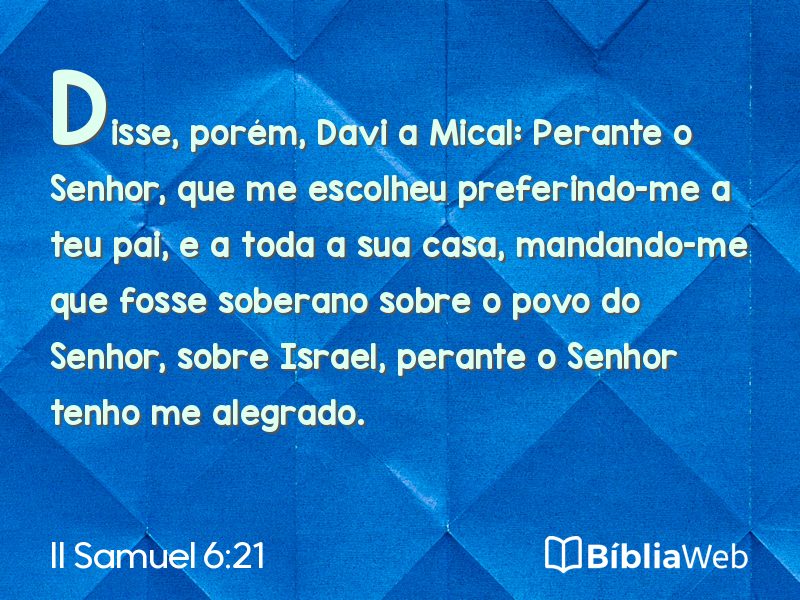 II Samuel 6:21 em imagem para compartilhar