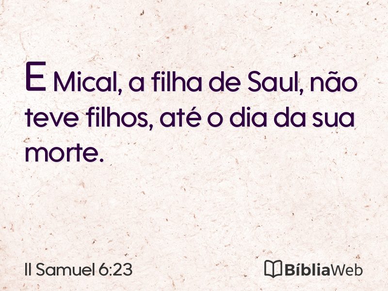 II Samuel 6:23 em imagem para compartilhar