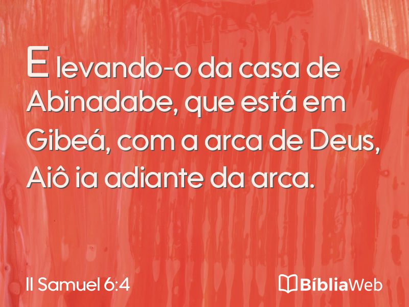 II Samuel 6:4 em imagem para compartilhar