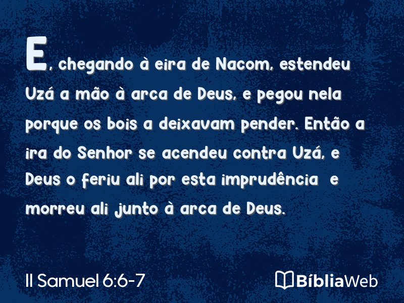 II Samuel 6:6-7 em imagem para compartilhar