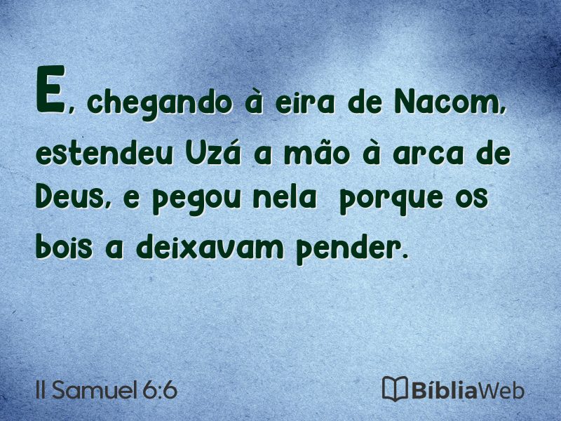 II Samuel 6:6 em imagem para compartilhar