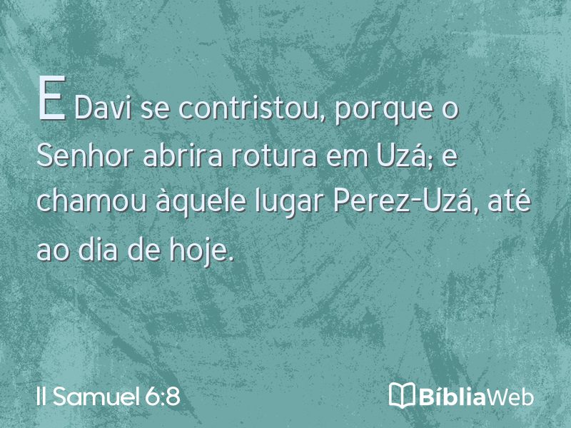 II Samuel 6:8 em imagem para compartilhar