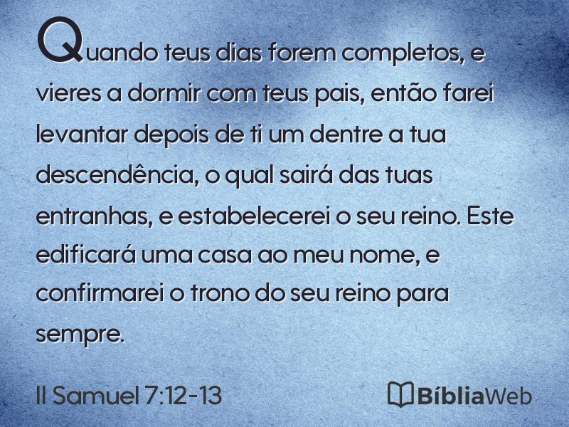 II Samuel 7:12-13 em imagem para compartilhar