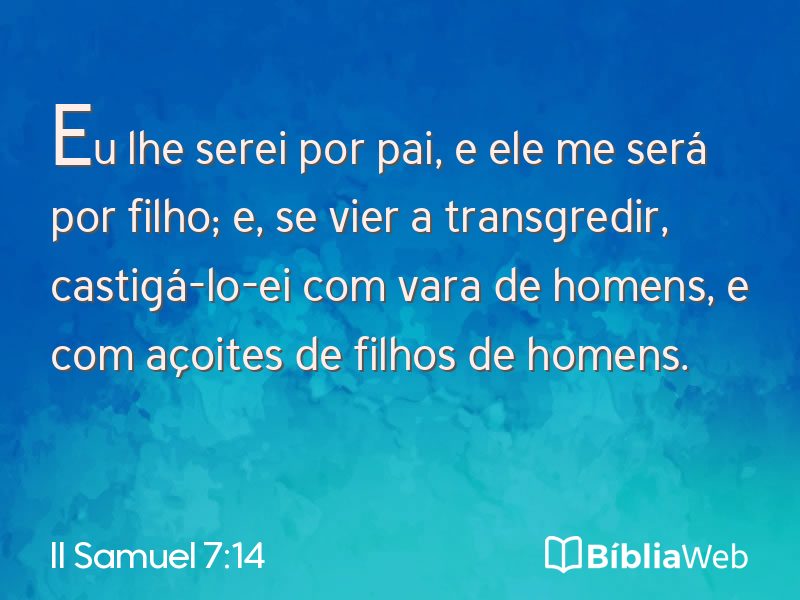 II Samuel 7:14 em imagem para compartilhar