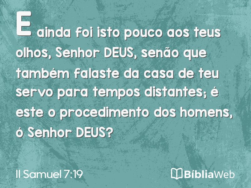 II Samuel 7:19 em imagem para compartilhar