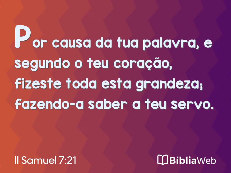 II Samuel 7:21 em imagem para compartilhar