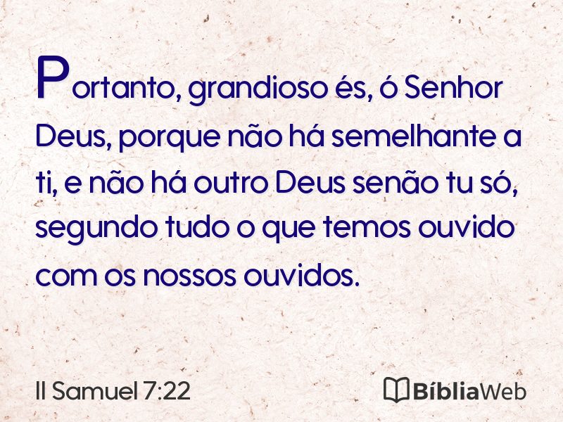 II Samuel 7:22 em imagem para compartilhar